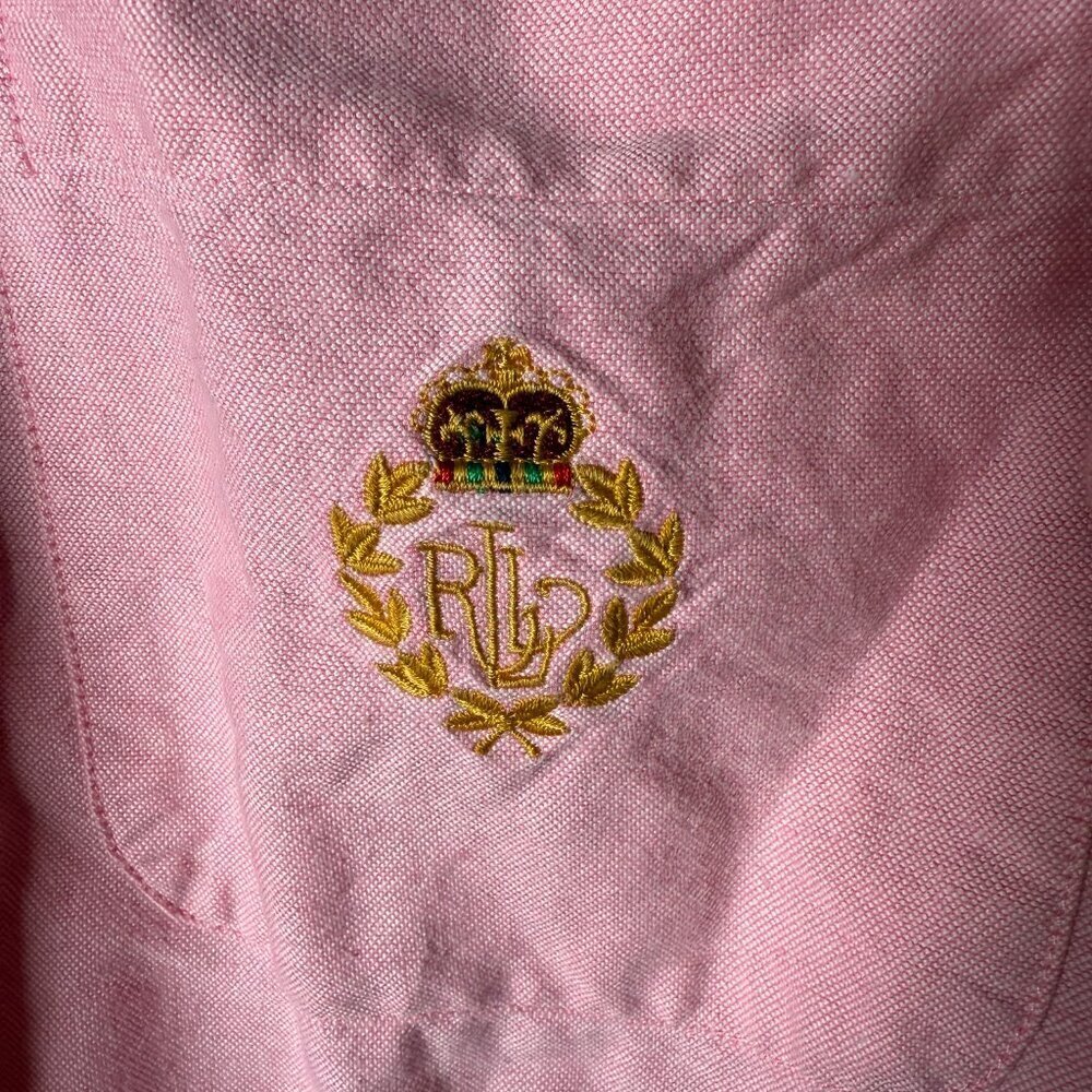 Lauren Ralph Lauren Women's Sz 10 Pink Button Down Shirt - Picture 5 of 7